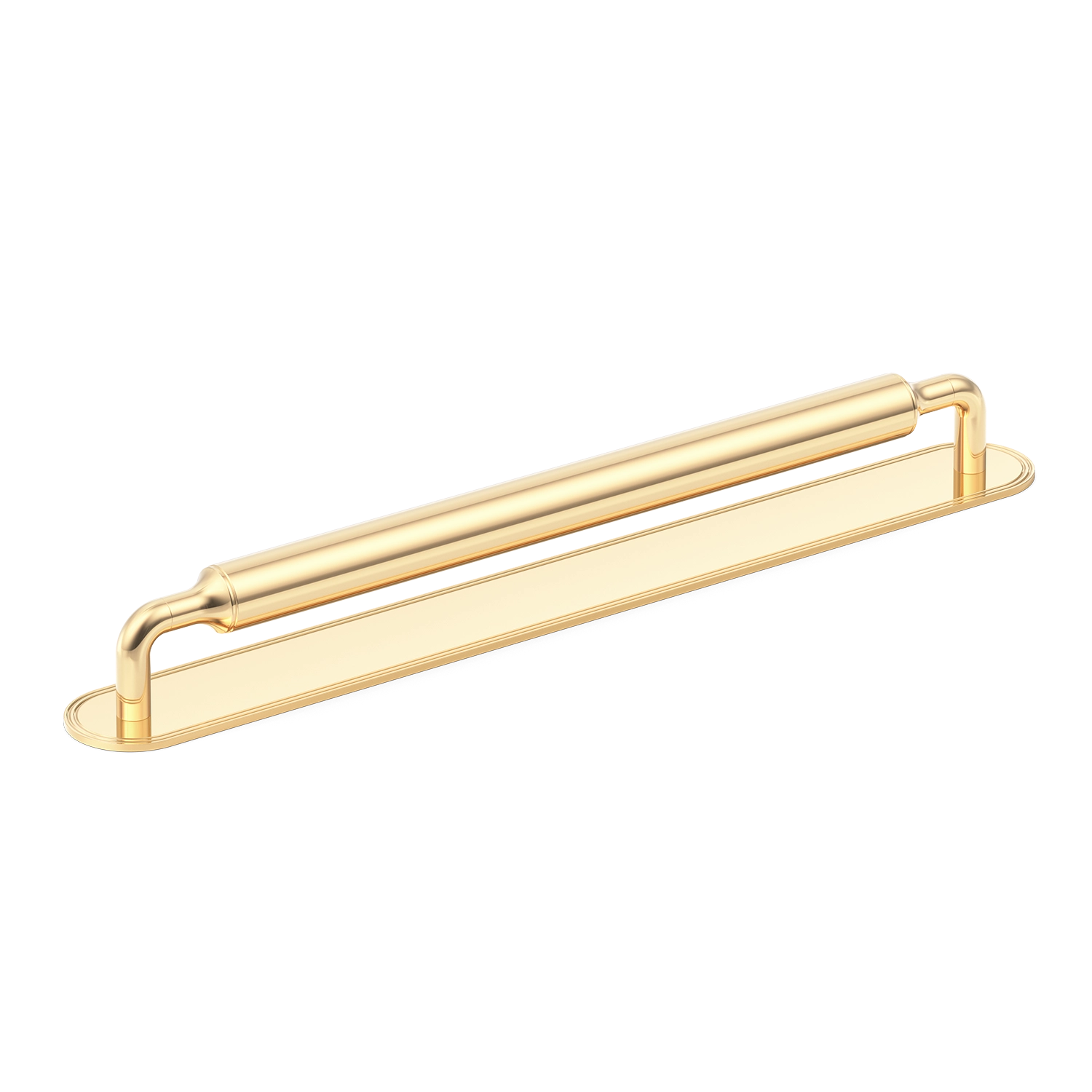 Pub House Backplate Signature Satin Brass - 8 in - Handles & More