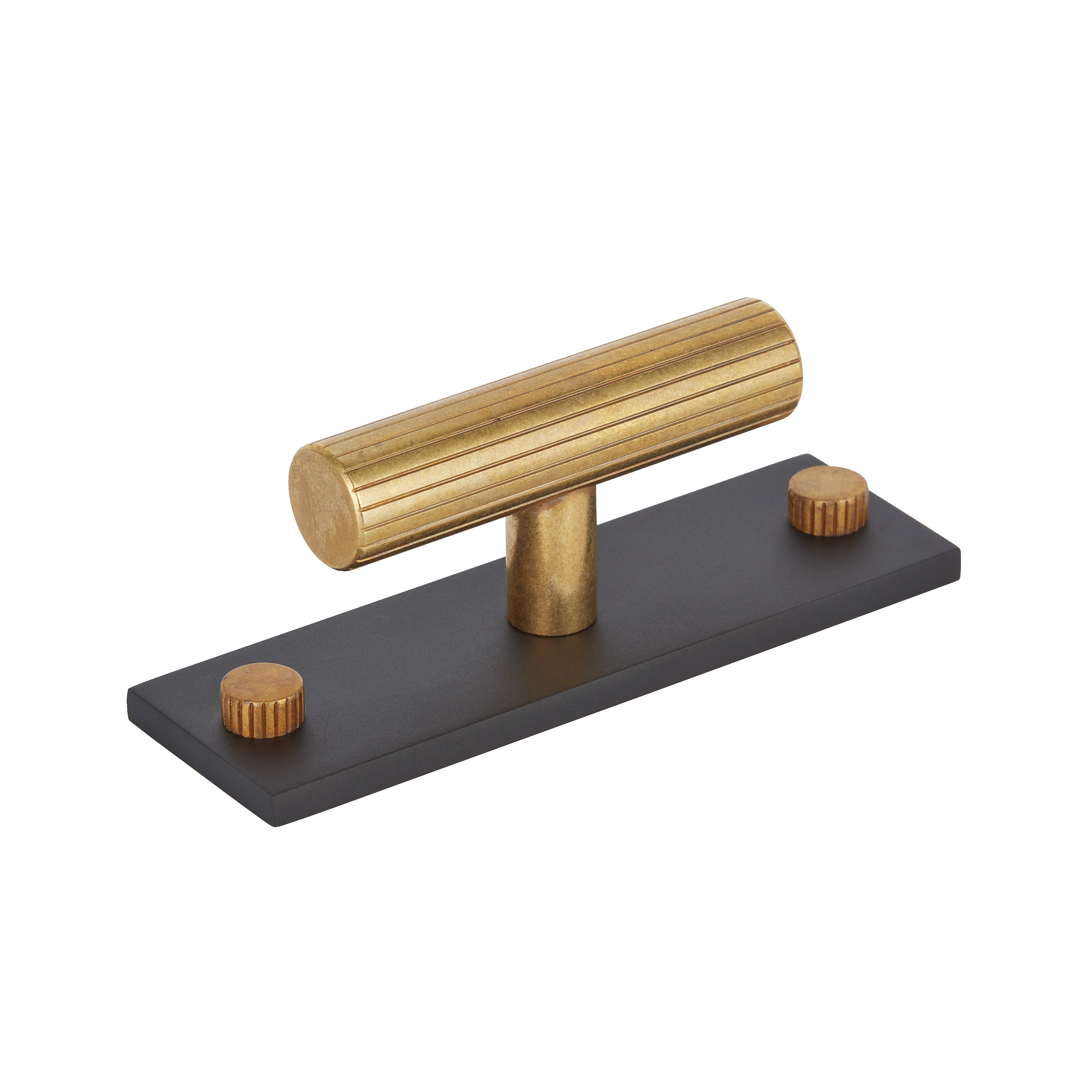 Bold, Black & Gold Knurled Solid Brass Cabinet Pulls